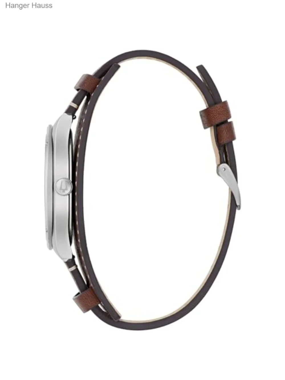 Men's Quartz Watch Stainless Steel Sapphire Crystal Leather Strap